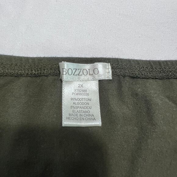 ✨Lot 2 BOZZOLO Women’s Tube Tops Size 2X Plus Olive Green Pink Cotton Stretch - Picture 3 of 5